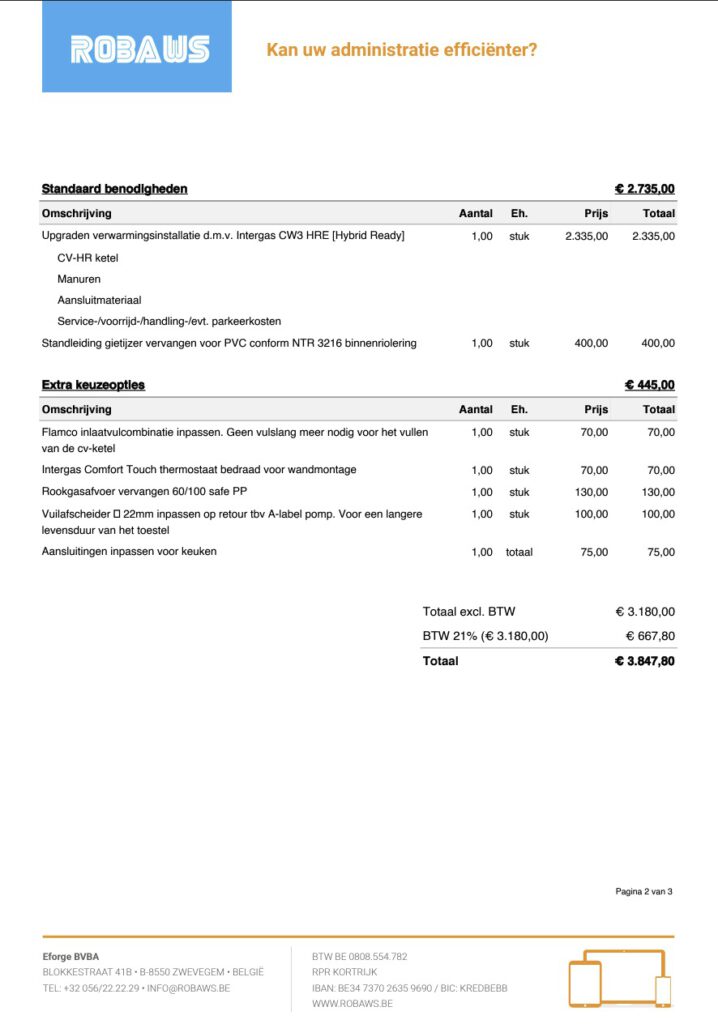 Calculatie programma bouw