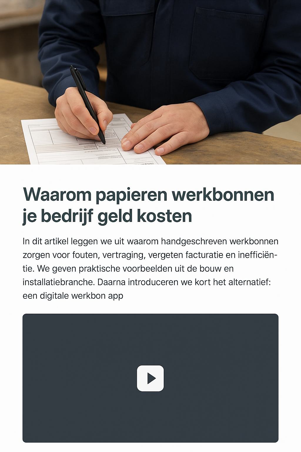 Digitale werkbon app