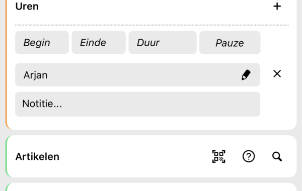 Urenregistratie werkbon