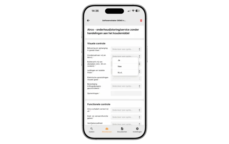 Werkbon app formulier