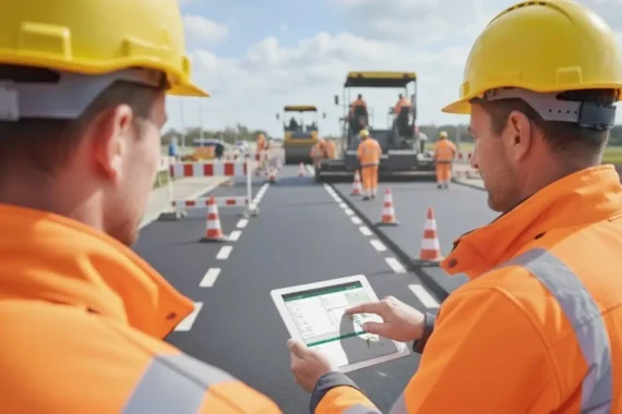 Uitvoerder binnen infraproject maakt gebruik van ERP-software voor planning