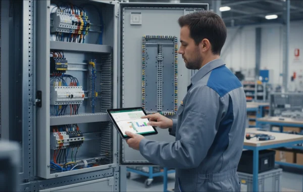Installatiemonteur registreert werkzaamheden via digitale werkbon