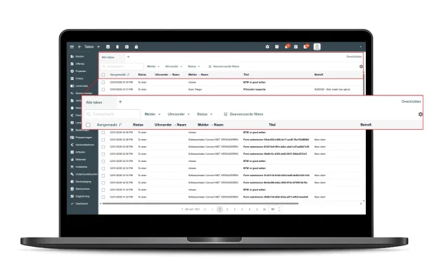 Digitale checklist en taken op werkbon dashboard