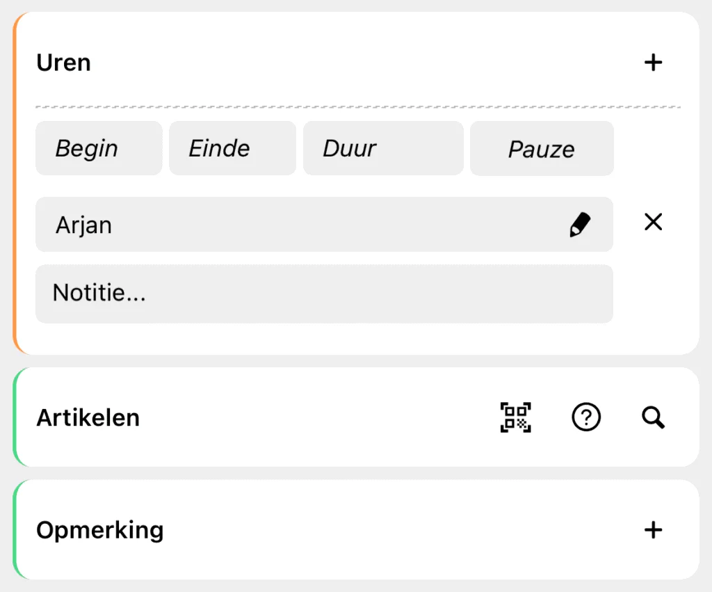 Werkbon app: uren, artikelen en opmerkingen vastleggen op de werkbon