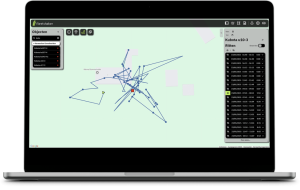 Realtime voertuigroutes en gebruiksoverzicht in Fleetshaker