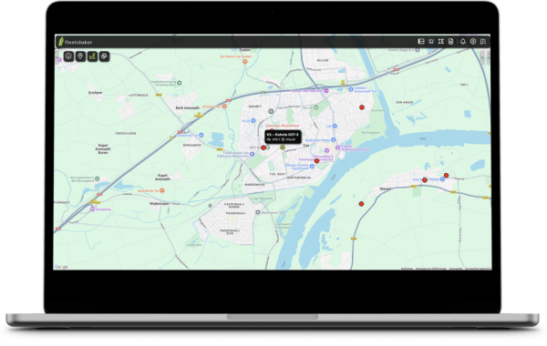 Materieel lokaliseren via tracking software