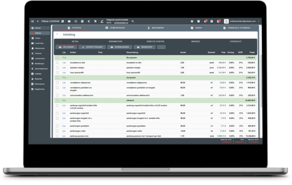 Calculeren met direct inzicht in kosten en marge.