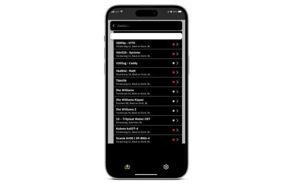 Overzicht van bouwtag tracking functies voor materieel