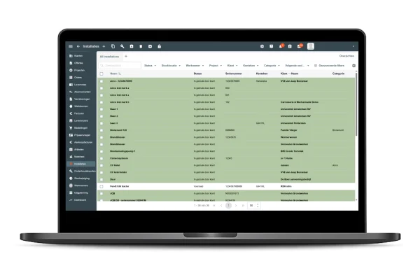 Overzicht van onderhoudswerkzaamheden en servicebeheer
