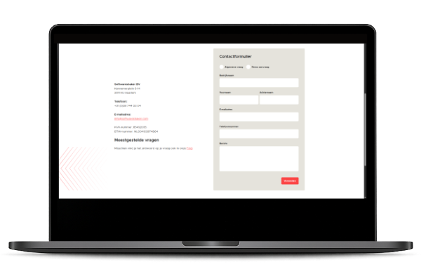 Websiteformulier dat automatisch wordt verwerkt in Robaws