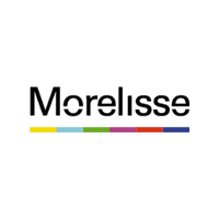 Morelisse-logo met gekleurde onderstreping