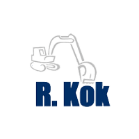 Logo van R. Kok met een graafmachine