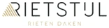 Logo van Rietstijl met de tekst ‘Rieten daken’.