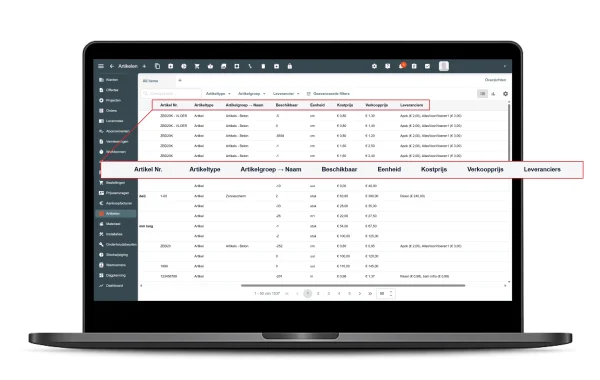Centraal vastgelegde artikelgegevens in artikelbeheer