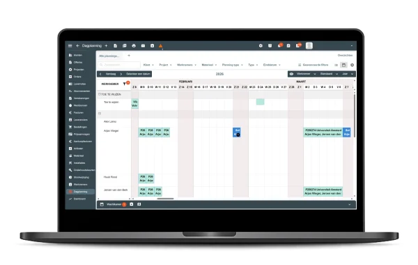 Overzicht van dagelijkse planning en werkzaamheden