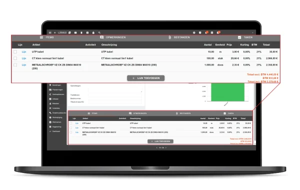 Leveringsbon van geleverde materialen.