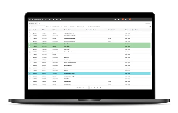 Levernota overview on laptop in Robaws