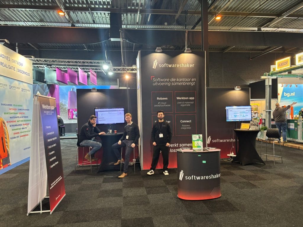 Softwareshaker-team op een beursstand