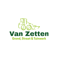 Logo van Van Zetten Grond, Straat & Tuinwerk met een groen voertuigicoon