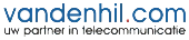 Logo van vandenhil.com met de tekst ‘uw partner in telecommunicatie’.