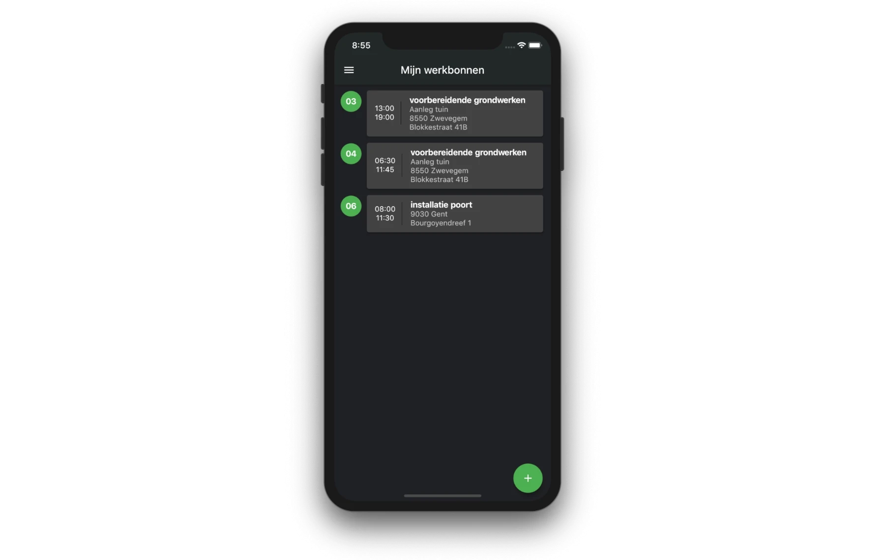 Wappy app werkbonnen
