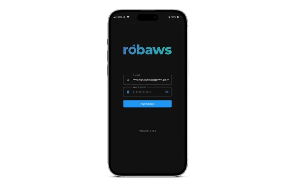 Robaws telefoon app inlog