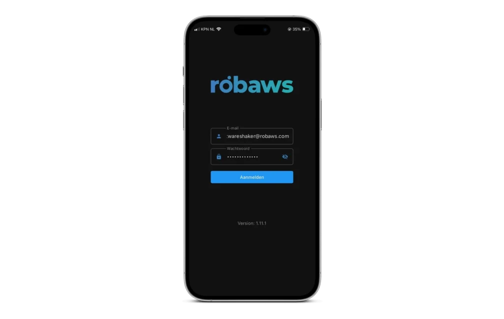 Robaws telefoon app inlog