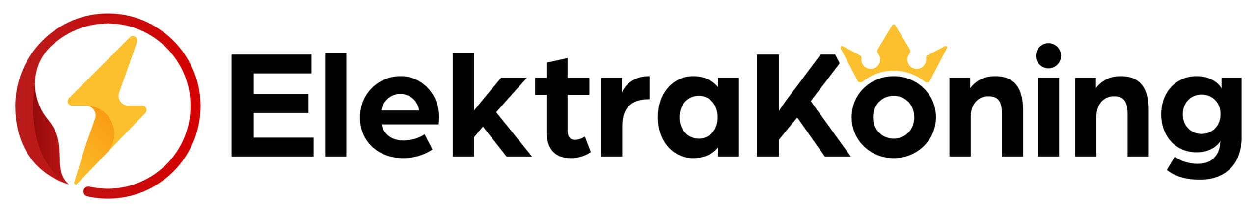 Elektra Koning logo met gele bliksemschicht en kroon
