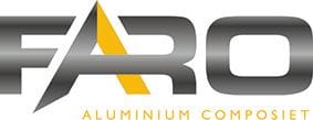FARO logo met tekst Aluminium composiet